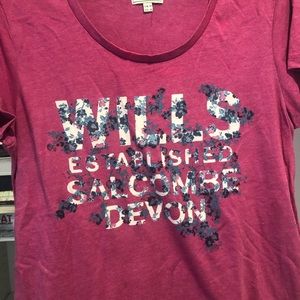 Jack Wills hot pink floral tee